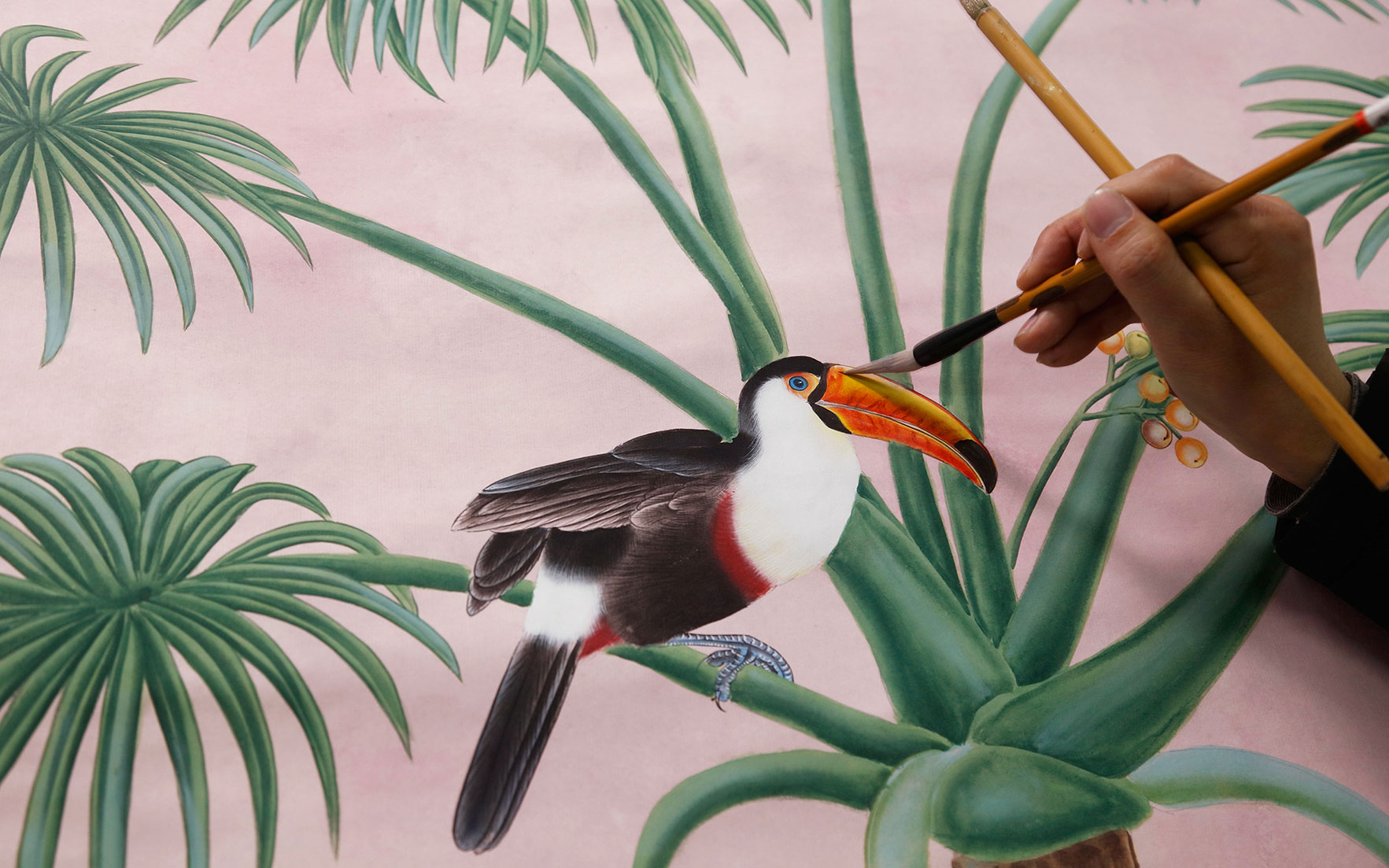 De Gournays ‘amazonia’ Design Is Hand-painted On Custom - De Gournay Monkey - HD Wallpaper 