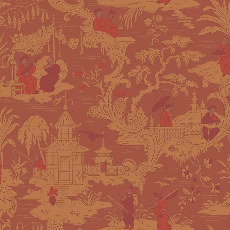Chinese Toile Red 100-8041 Lee Jofa Wallpaper 100/8041 - Cole And Son Chinese Toile - HD Wallpaper 