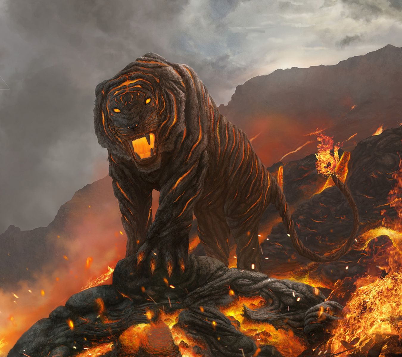 Fire Tiger Wallpaper - HD Wallpaper 