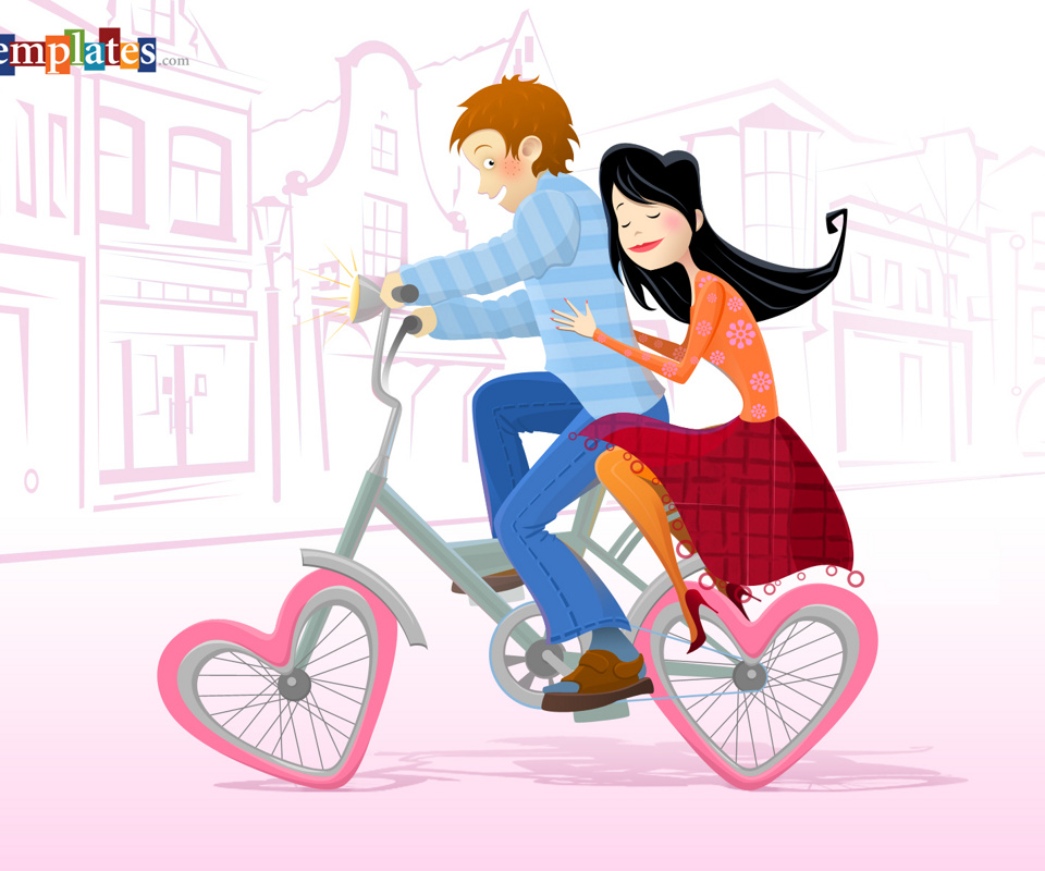 Valentines Day Couple Cartoon - HD Wallpaper 