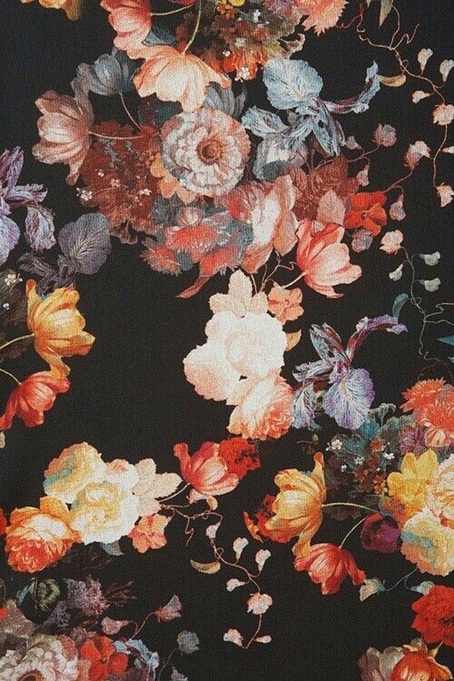 Dark Floral Pattern - HD Wallpaper 
