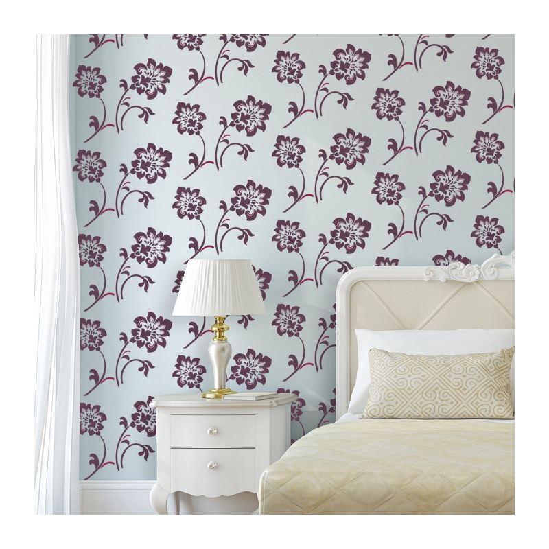 Large Wall Stencil Floral Pattern Damask Stencil For - Stencil Su Pareti A Fiori - HD Wallpaper 