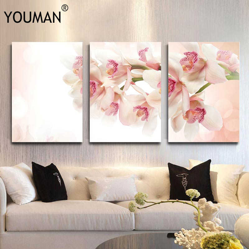 Frameless Poster Wallpaper Small Fresh Pink Romantic - Room Painting Design Flower - HD Wallpaper 