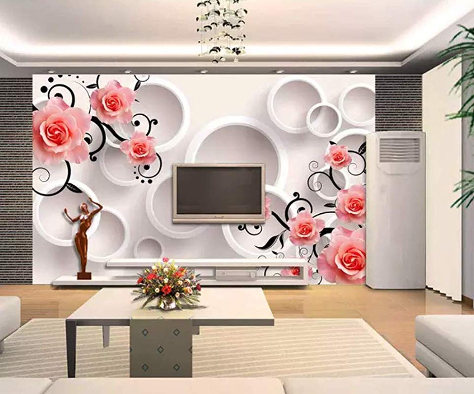 Muraviewall 3d Pink Rose Flower Wallpaper High-end - Tranh Dán Tường 3d Phòng Tân Hôn - HD Wallpaper 