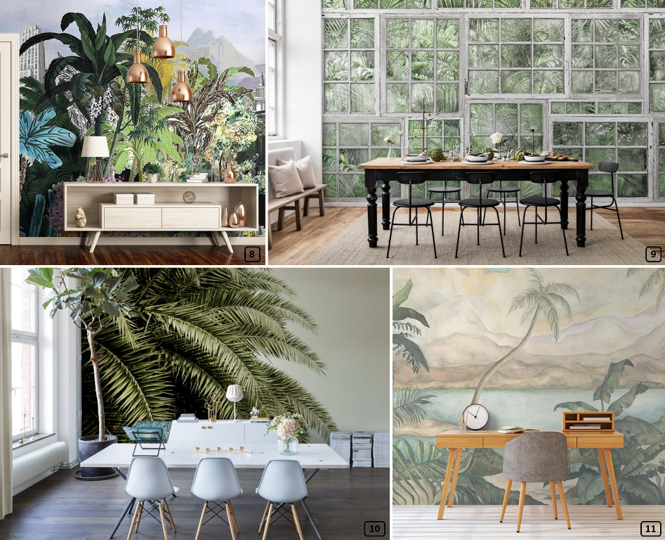 Palm Tree Print Wallpaper - Tapet Frunze Tropicale - HD Wallpaper 