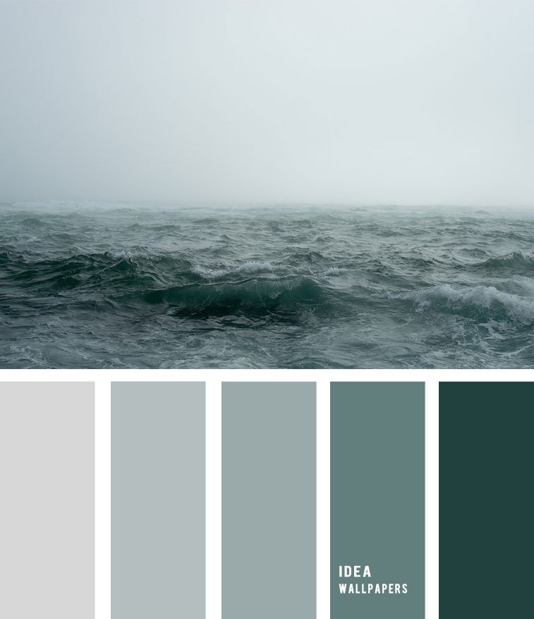 Sea Fog And Grey Green Ocean Inspired Color Palette, - Teal Grey Color Palette - HD Wallpaper 