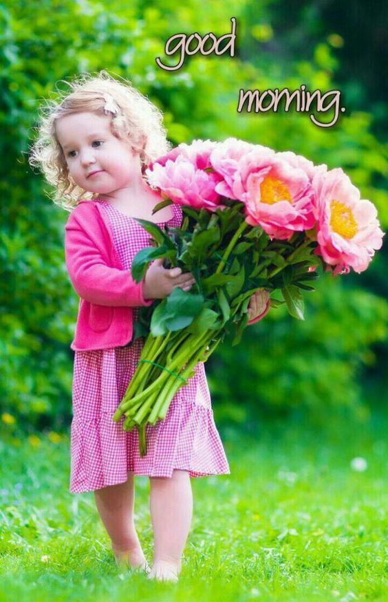 Cute Kids Good Morning Flower Images In Hindi Good Morning Friend Girls 564x875 Wallpaper Teahub Io