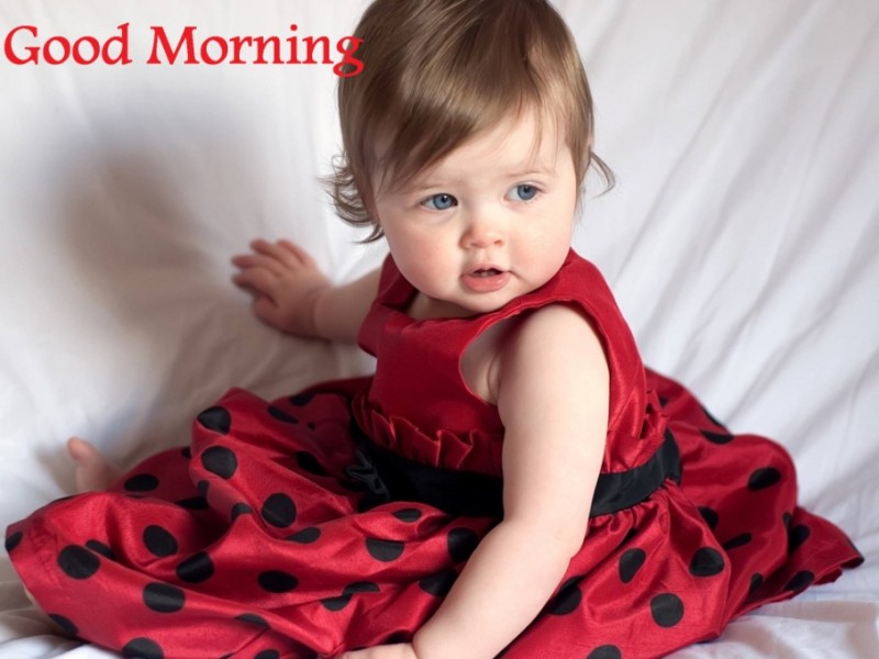 Baby Girl Good Morning - HD Wallpaper 