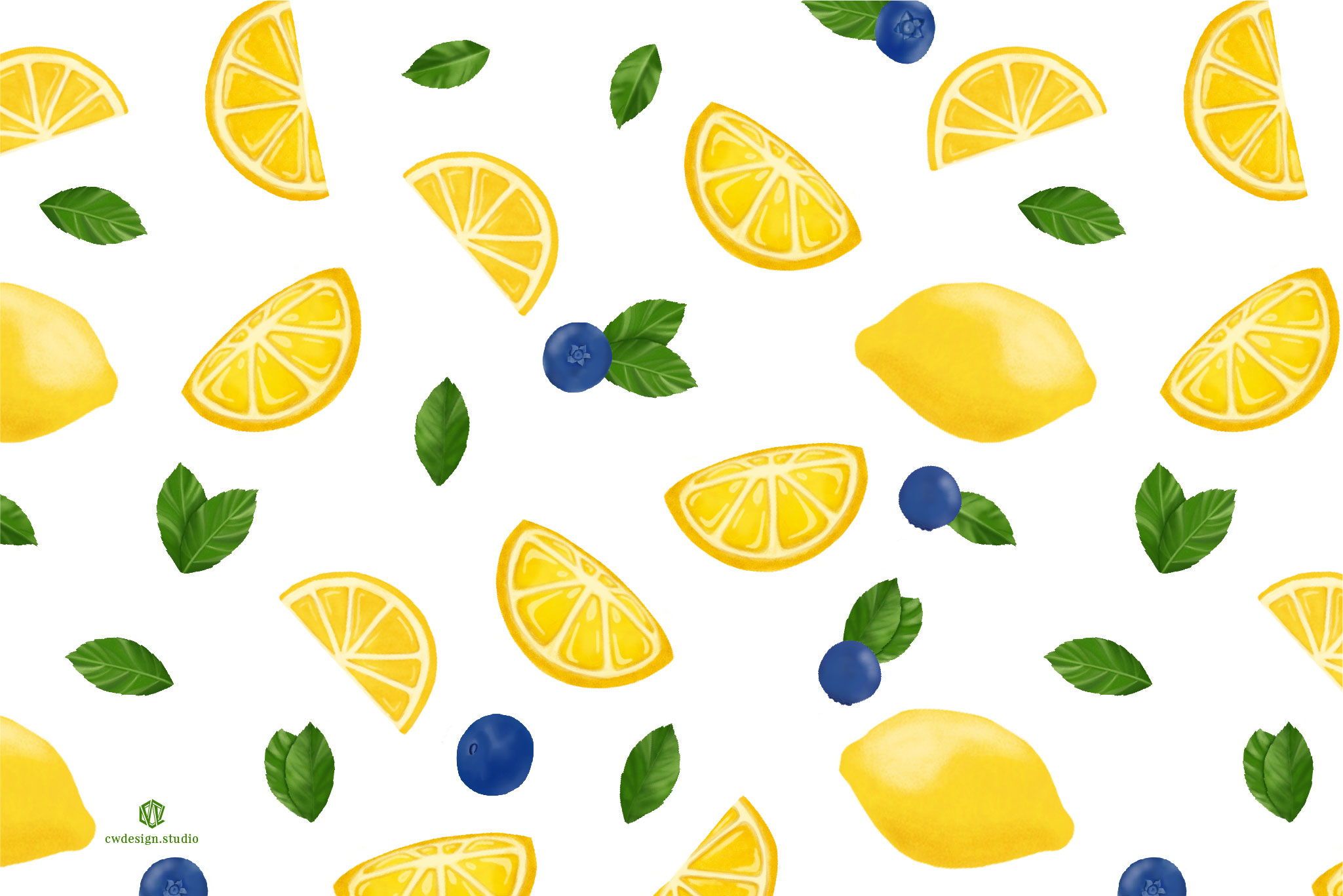 Blueberry And Lemon Background - HD Wallpaper 