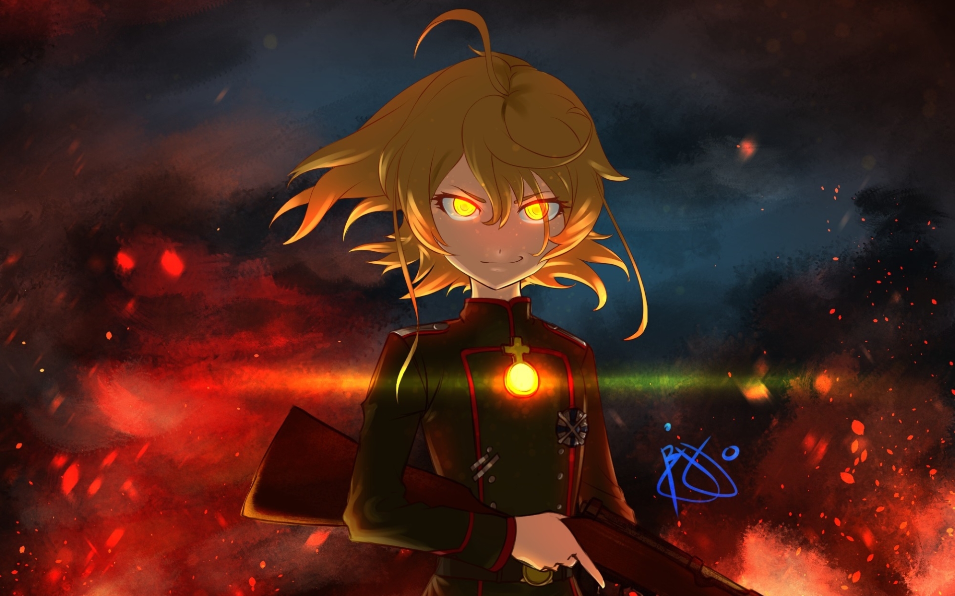 Tanya Degurechaff, Yellow Eyes, Tanya Von Degurechaff, - Devil Of The Rhine - HD Wallpaper 