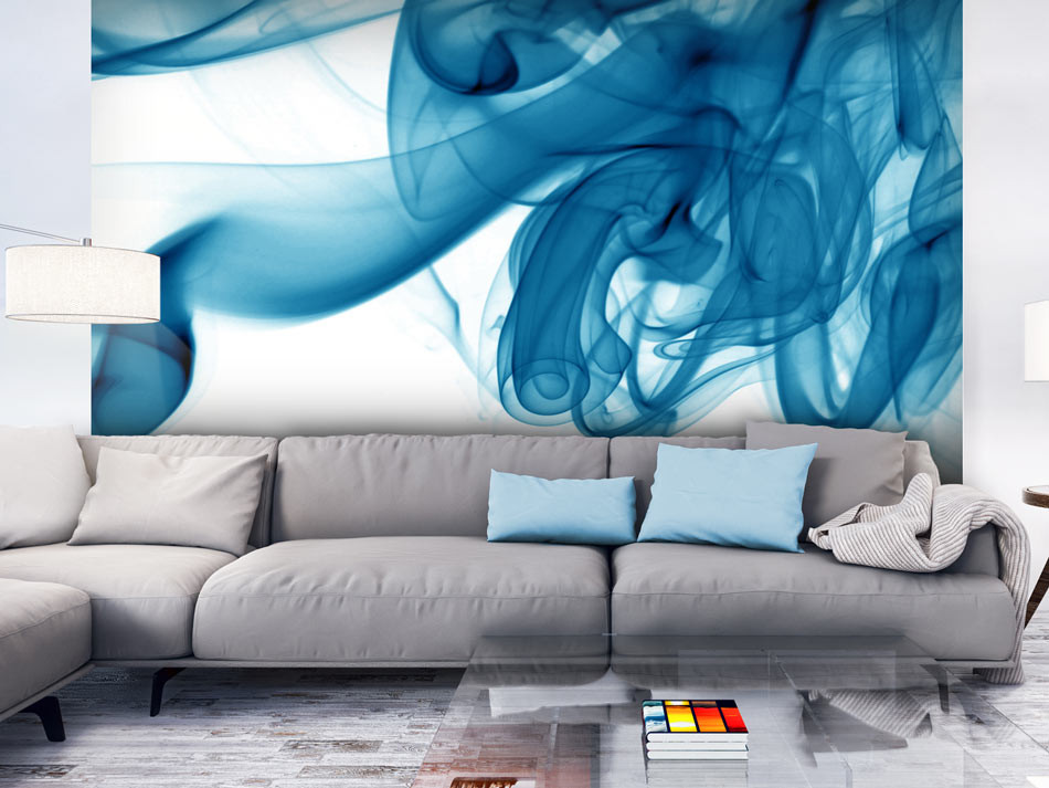 Wall Mural Blue Smoke - Niebieski Dym - HD Wallpaper 
