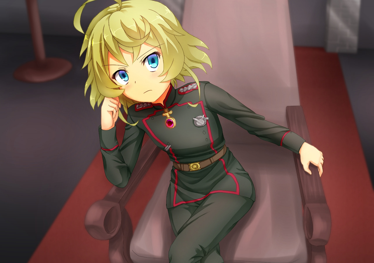 Blond Anime Girl In Military - HD Wallpaper 