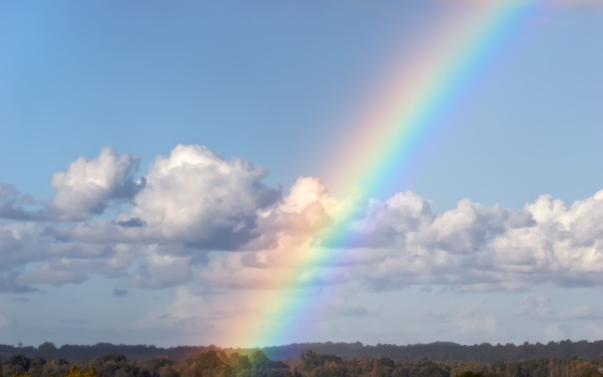 Beautiful Clouds And Rainbow - HD Wallpaper 