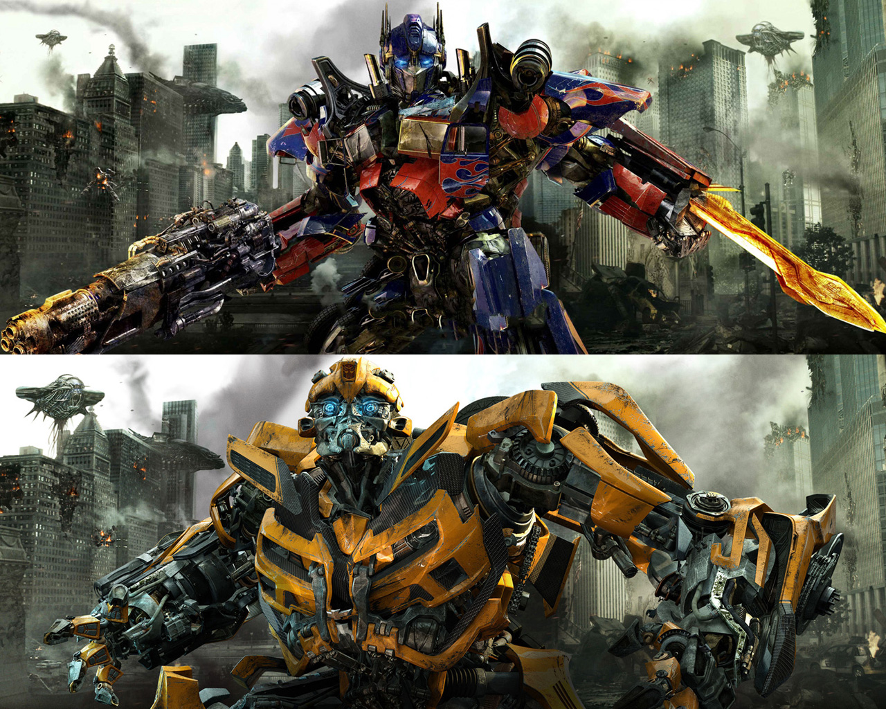 Optimus Prime And Bumblebee Fight - HD Wallpaper 