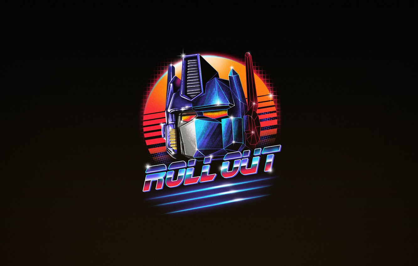 Photo Wallpaper Minimalism, Art, Neon, Optimus Prime, - Optimus Prime Roll Out - HD Wallpaper 