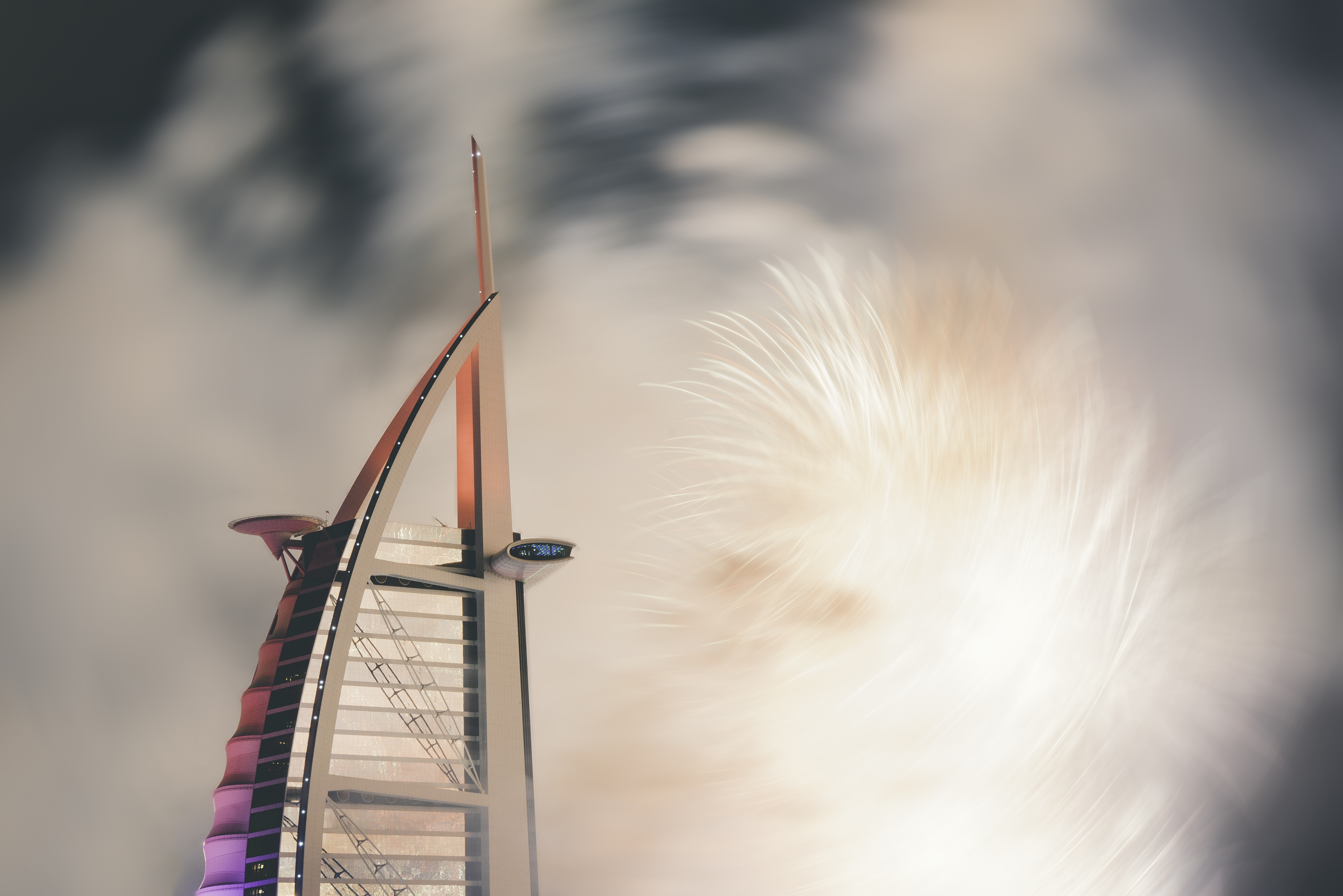 Background Dubai Burj Khalifa Blur - HD Wallpaper 