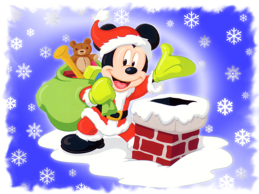 Disney Christmas Mickey Mouse - HD Wallpaper 