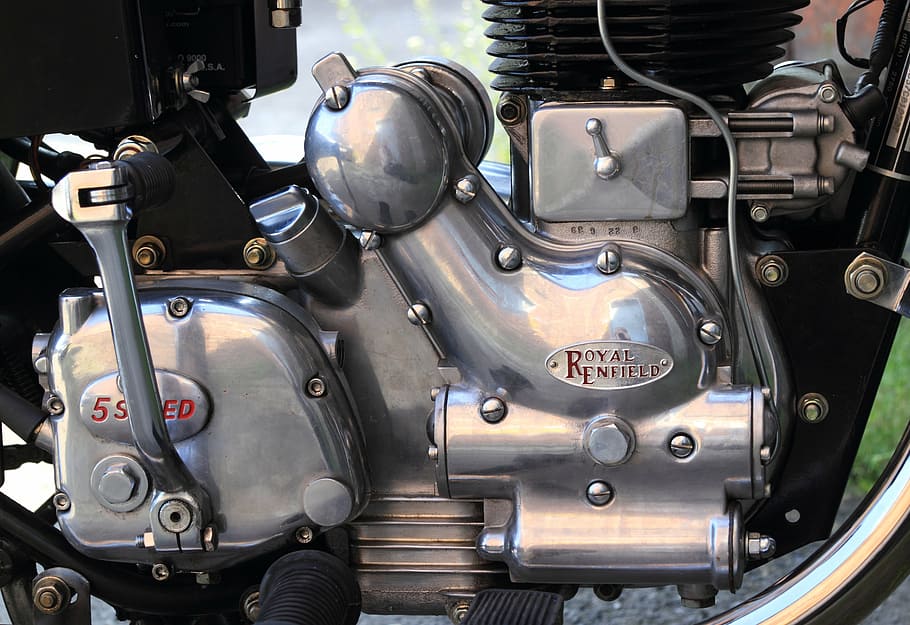 Gray And Black Motorcycle Engine, Royal, Single, Indian, - Royal Enfield Old Engine - HD Wallpaper 
