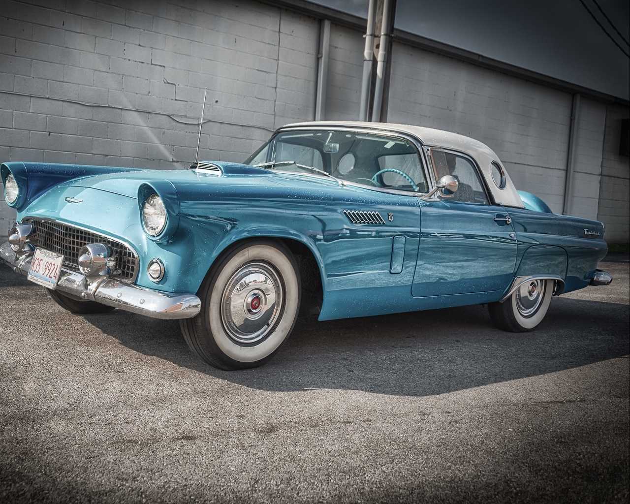 Wallpaper Ford, Thunderbird, 1956, Blue, Side View - Ford Thunderbird - HD Wallpaper 