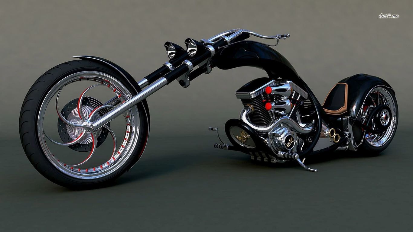 Harley Davidson Chopper Bike - HD Wallpaper 