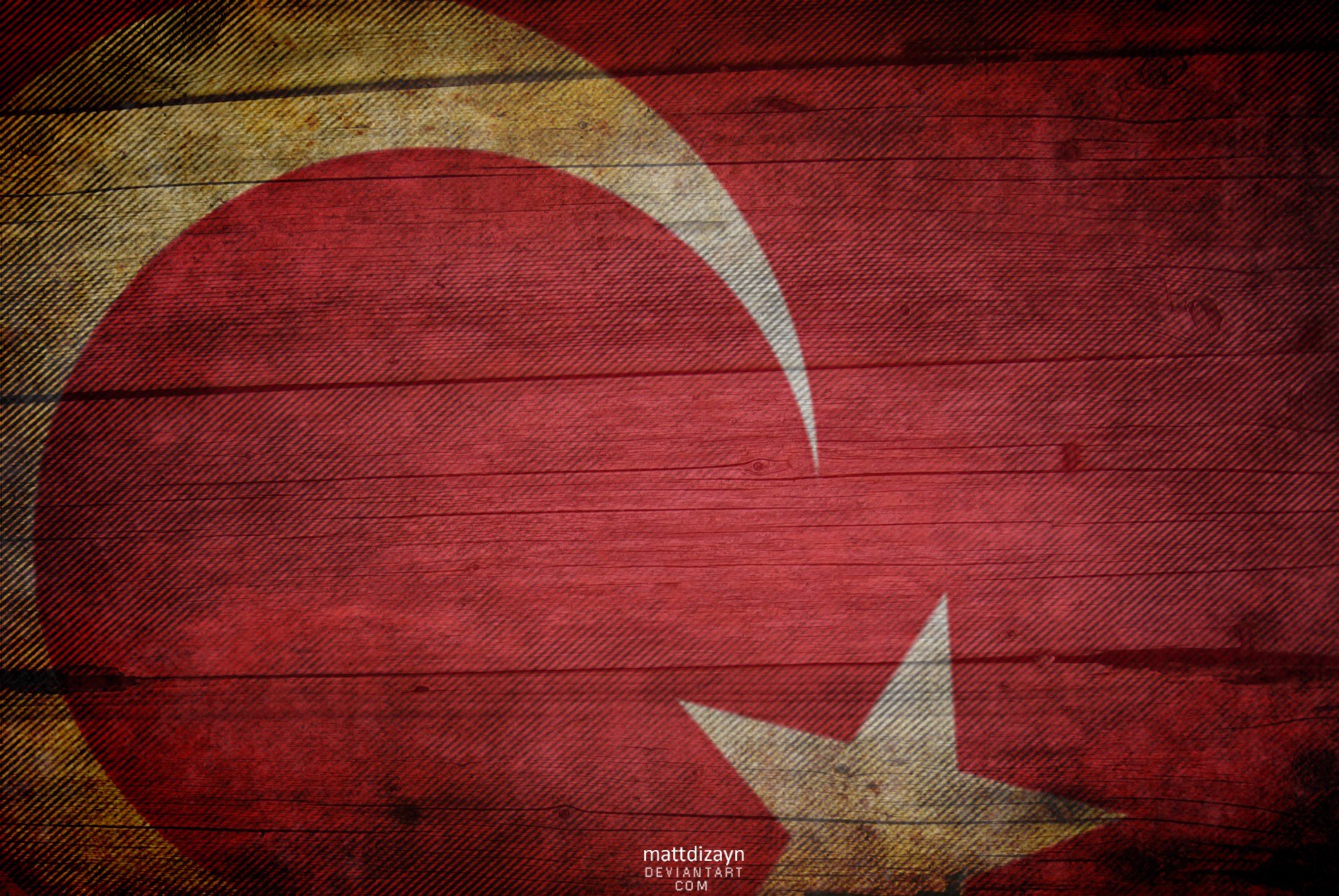 Turkish Flag In Wood Bg - HD Wallpaper 
