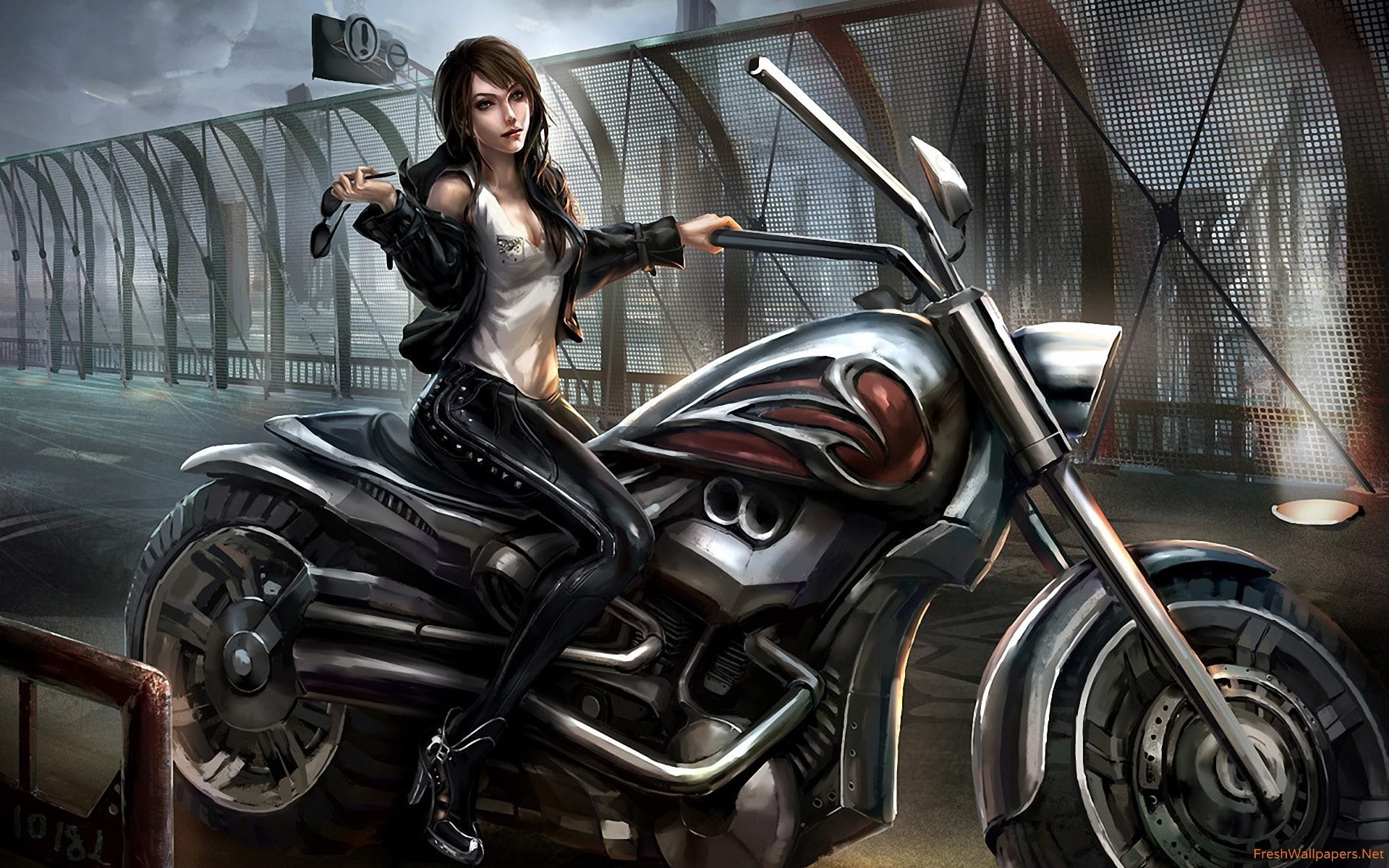 1920x1200, Motorcycle Girl Wallpaper 
 Data Id 68692 - Hot Anime Girl On Motorcycle - HD Wallpaper 