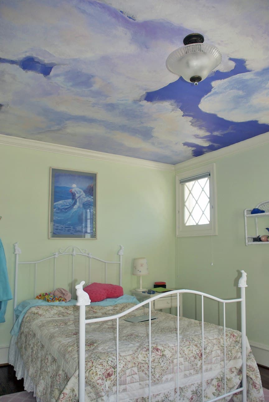 Ceiling Clouds Rmview3 After Casart Coverings Temporary - Bedroom - HD Wallpaper 