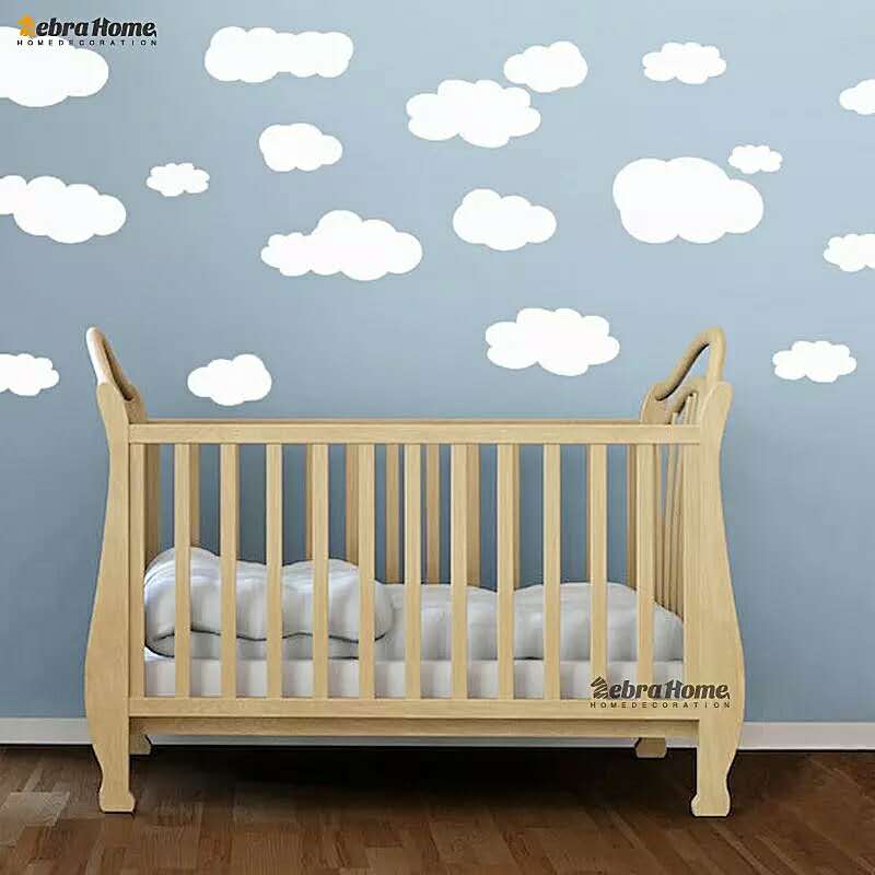 Mavi Bulutlu Bebek Odası Duvar Kağıtları - HD Wallpaper 