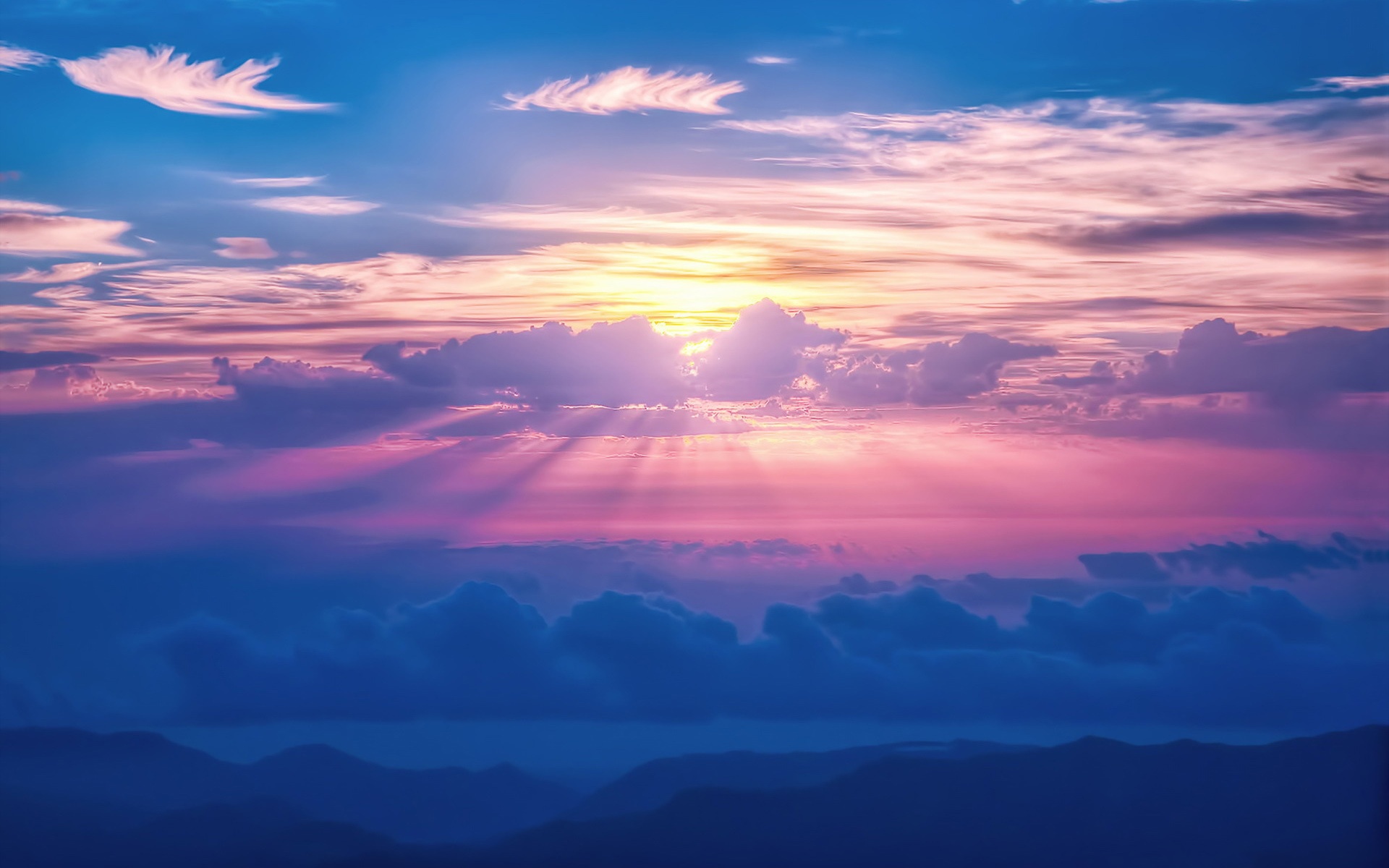 Sunrays Sky Clouds - Sky Clouds - HD Wallpaper 