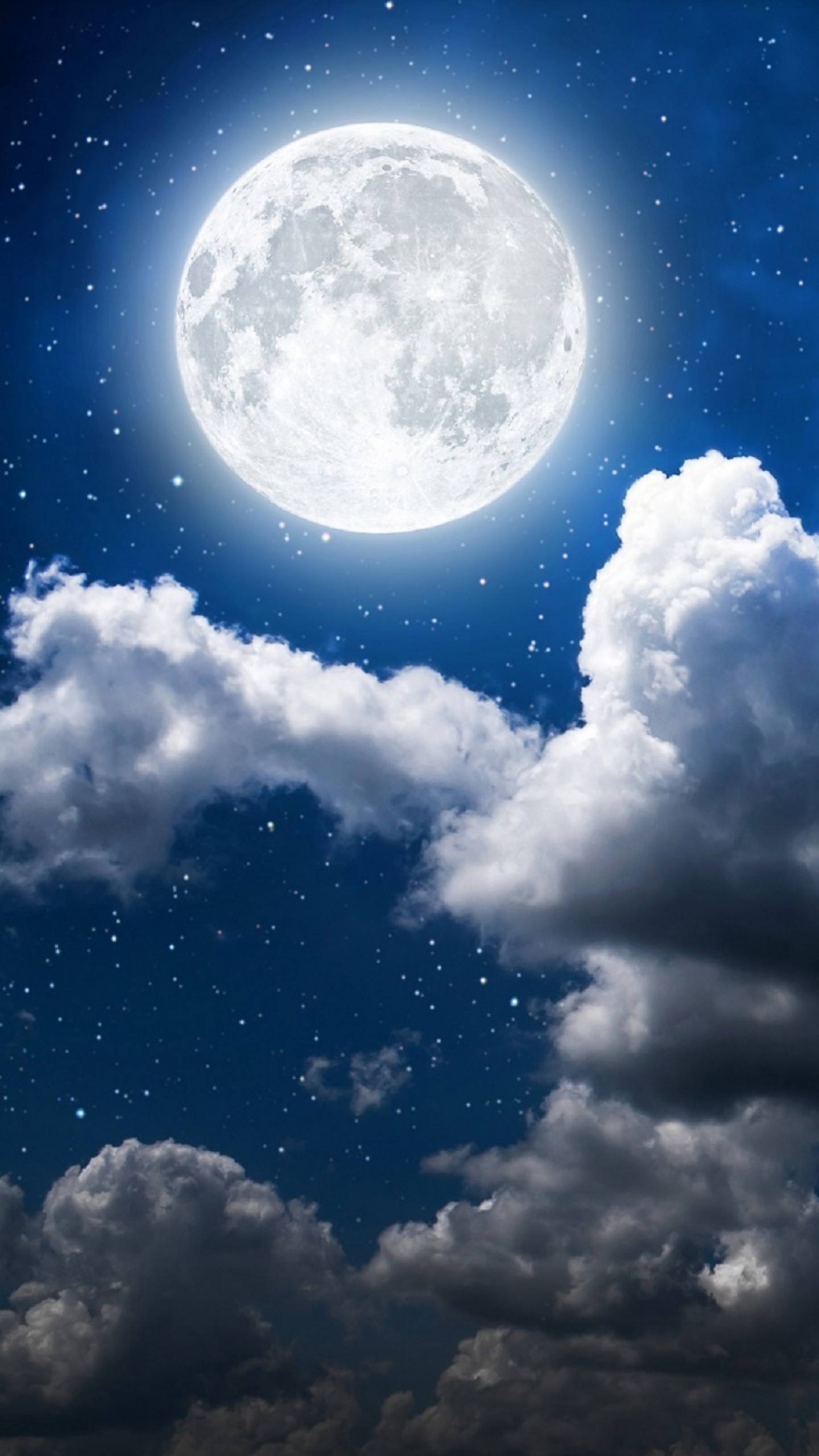 Clouds With Moon - HD Wallpaper 