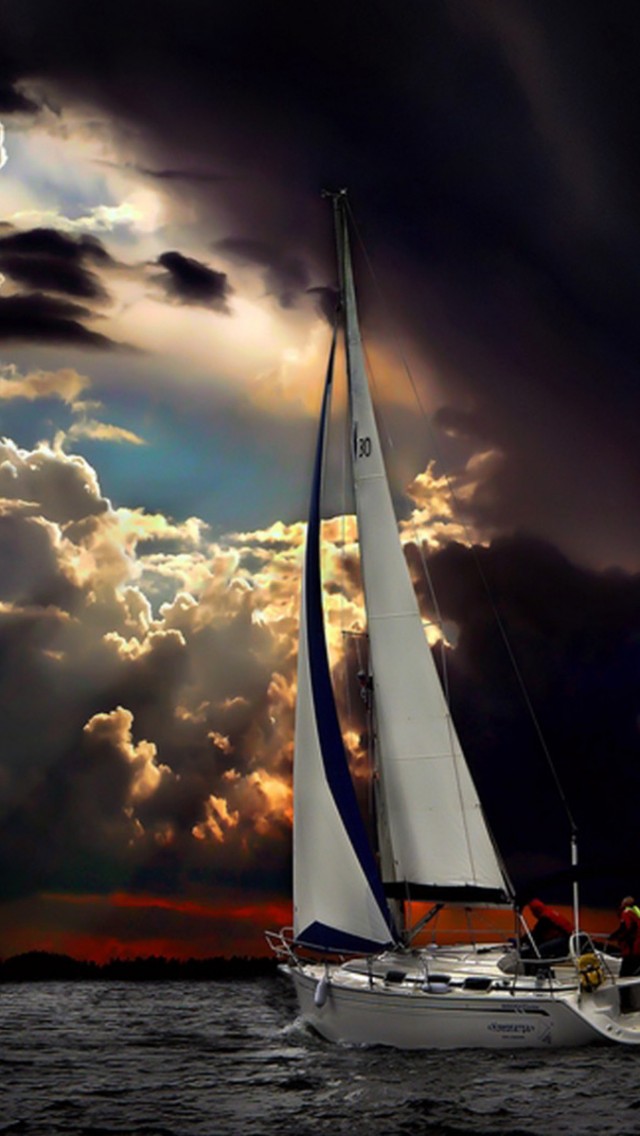 Navigation Sea Dark Clouds Storm Iphone Wallpaper - Sailing Into The Eye Of The Storm - HD Wallpaper 
