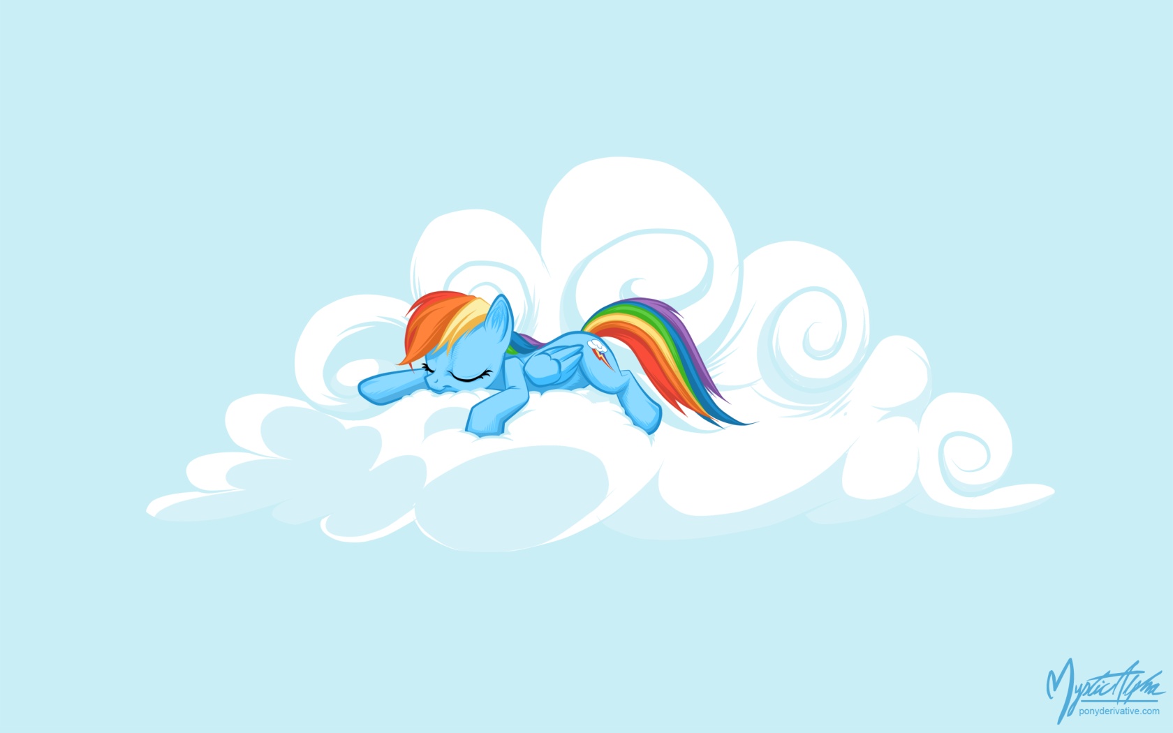 Rainbow Dash Cloud07 - Rainbow Dash On A Cloud - HD Wallpaper 