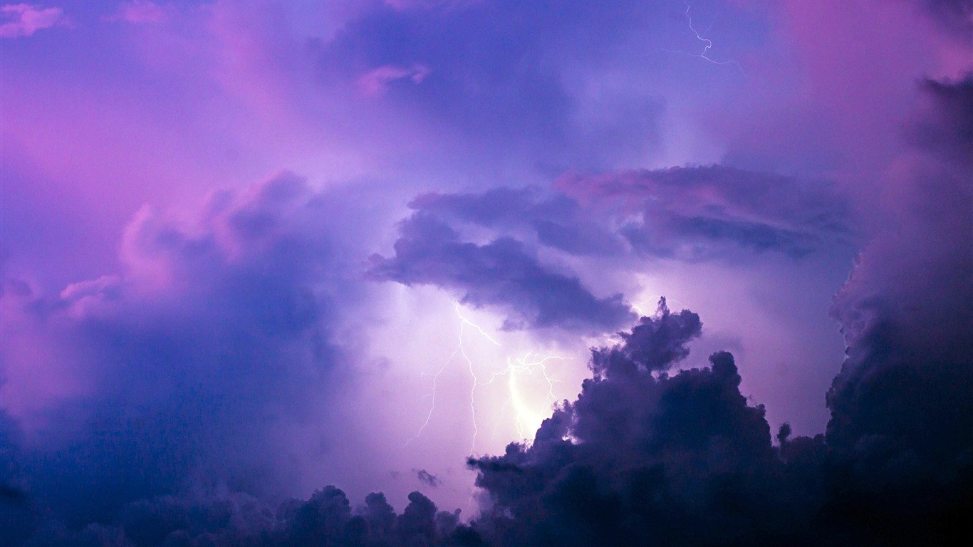 Summer Florida Lightning Purple Clouds Sky2018 - Purple Clouds Hd - HD Wallpaper 