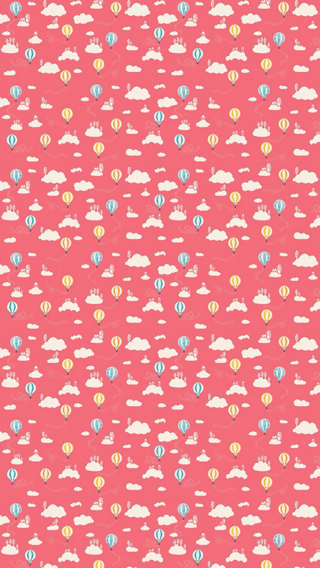 Cloud And Balloon Pattern Background Iphone Wallpaper - Cartoon Pattern Wallpaper Hd - HD Wallpaper 