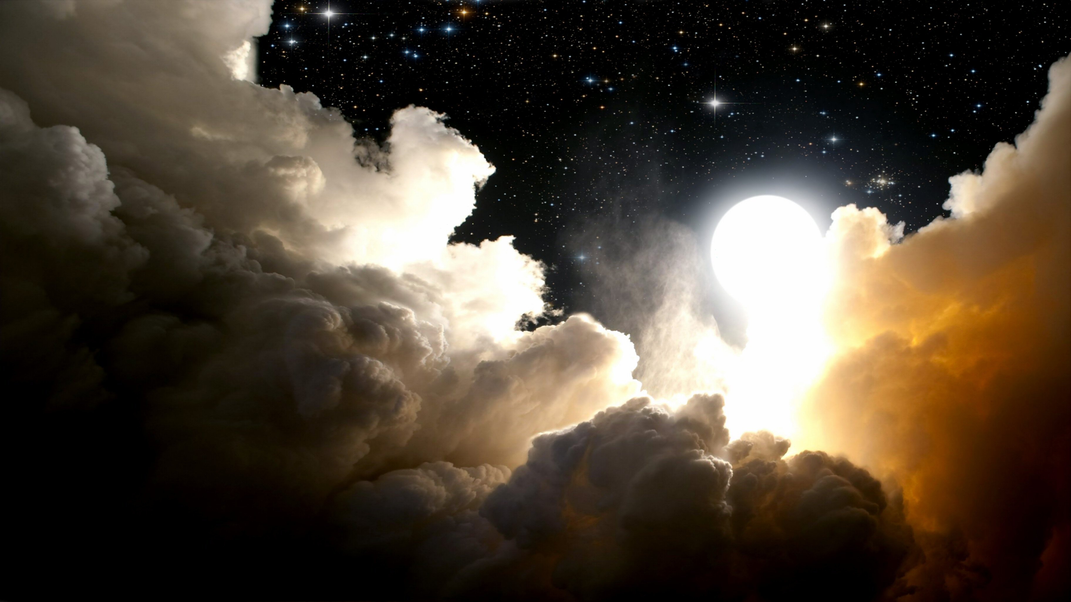 Beyond The Clouds - Clear Night Sky With Clouds - HD Wallpaper 