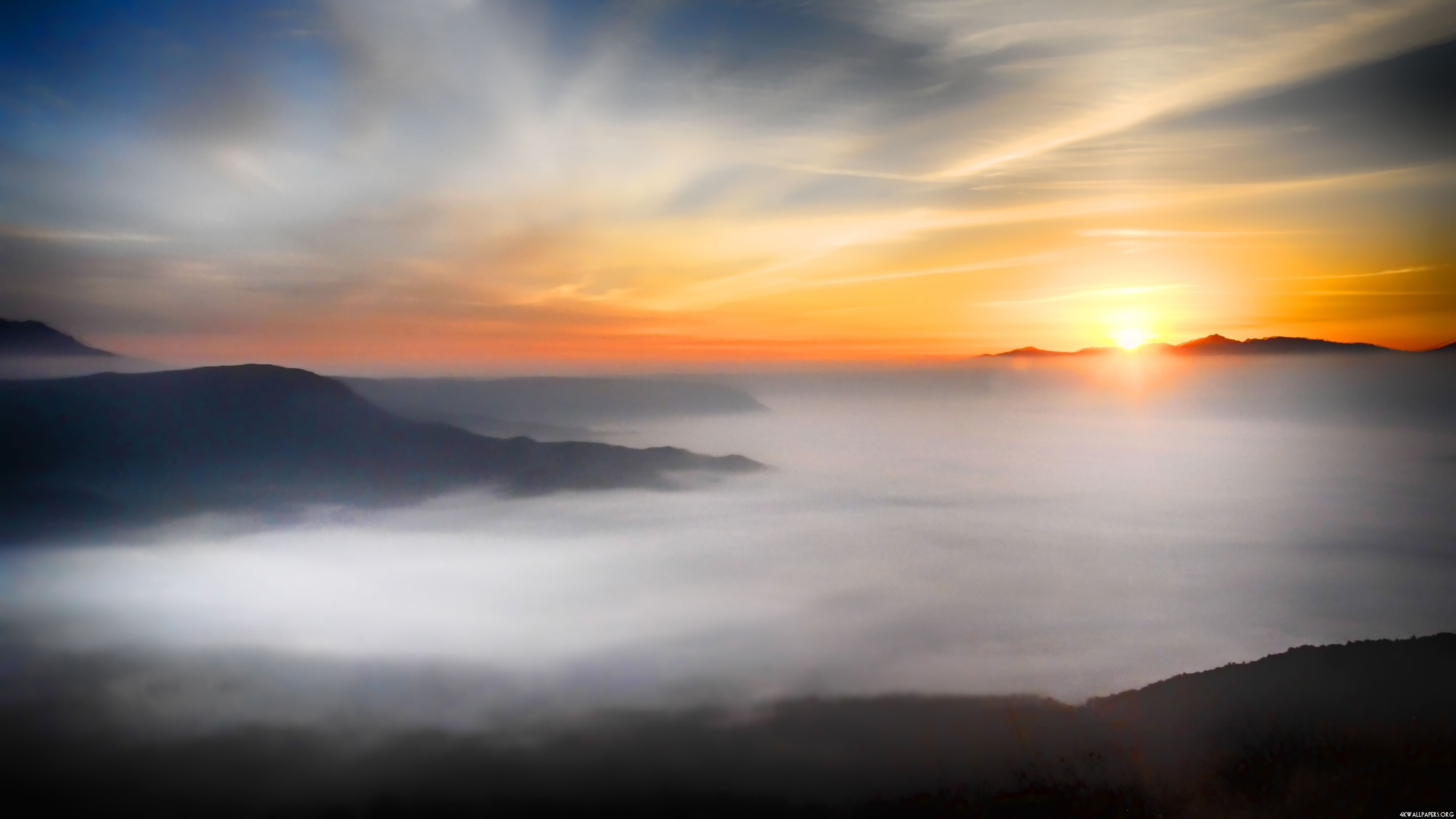 Sunset Above Clouds Wallpaper - Above The Clouds 4k - HD Wallpaper 