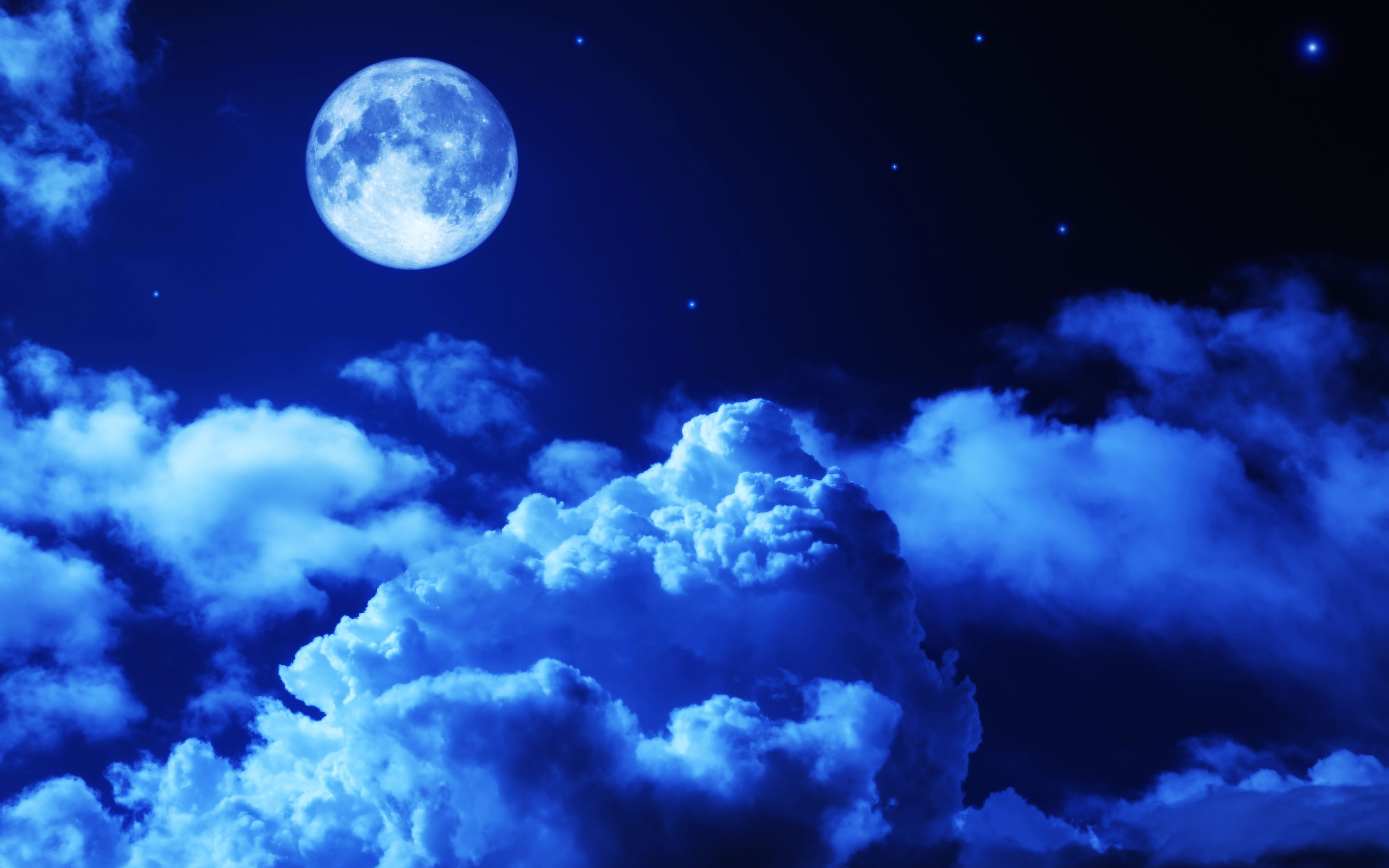 Night Sky Clouds Moon - HD Wallpaper 