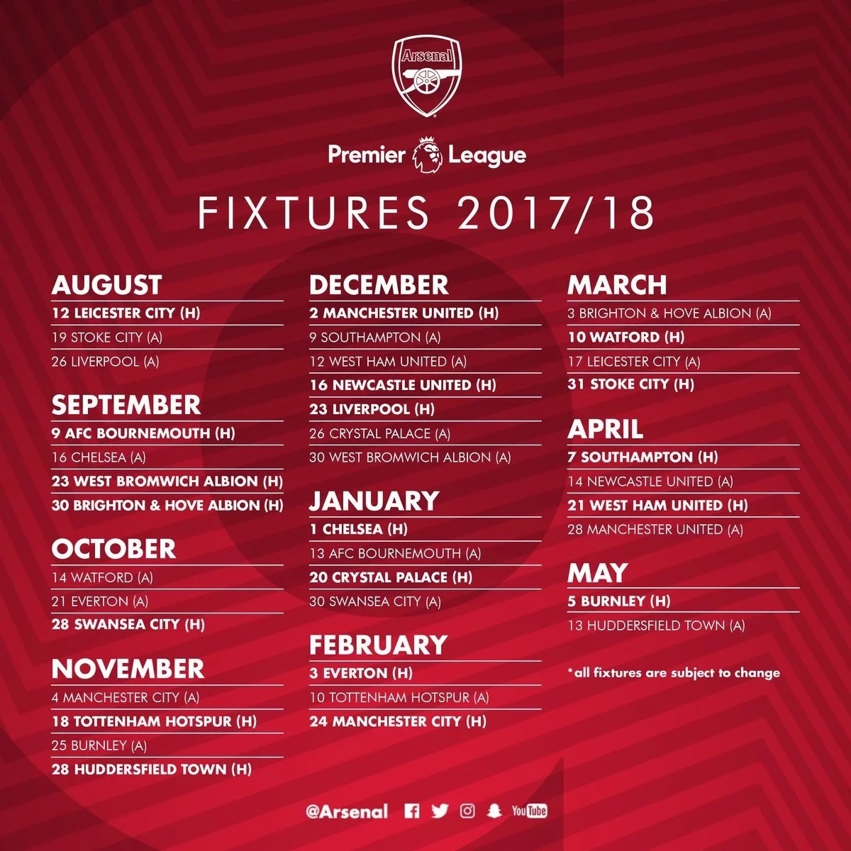 Premier League Fixture 2017 18 - 1200x1200 Wallpaper - teahub.io