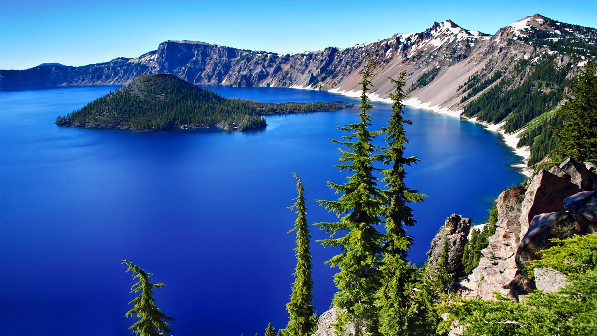 1920x1080, Nature Landscape Oregon Crater Lake National - Crater Lake National Park - HD Wallpaper 