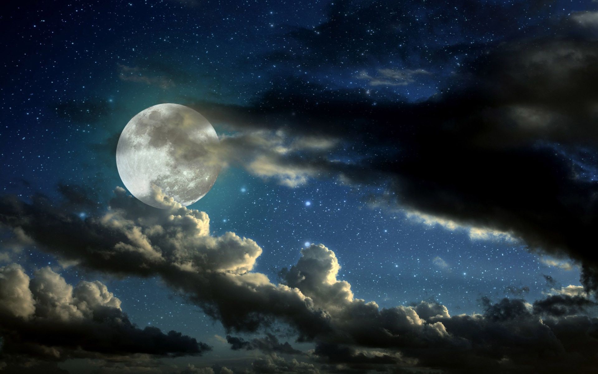 Gallery For Night Sky Moon - Moon Night Time Sky - 1920x1200 Wallpaper -  