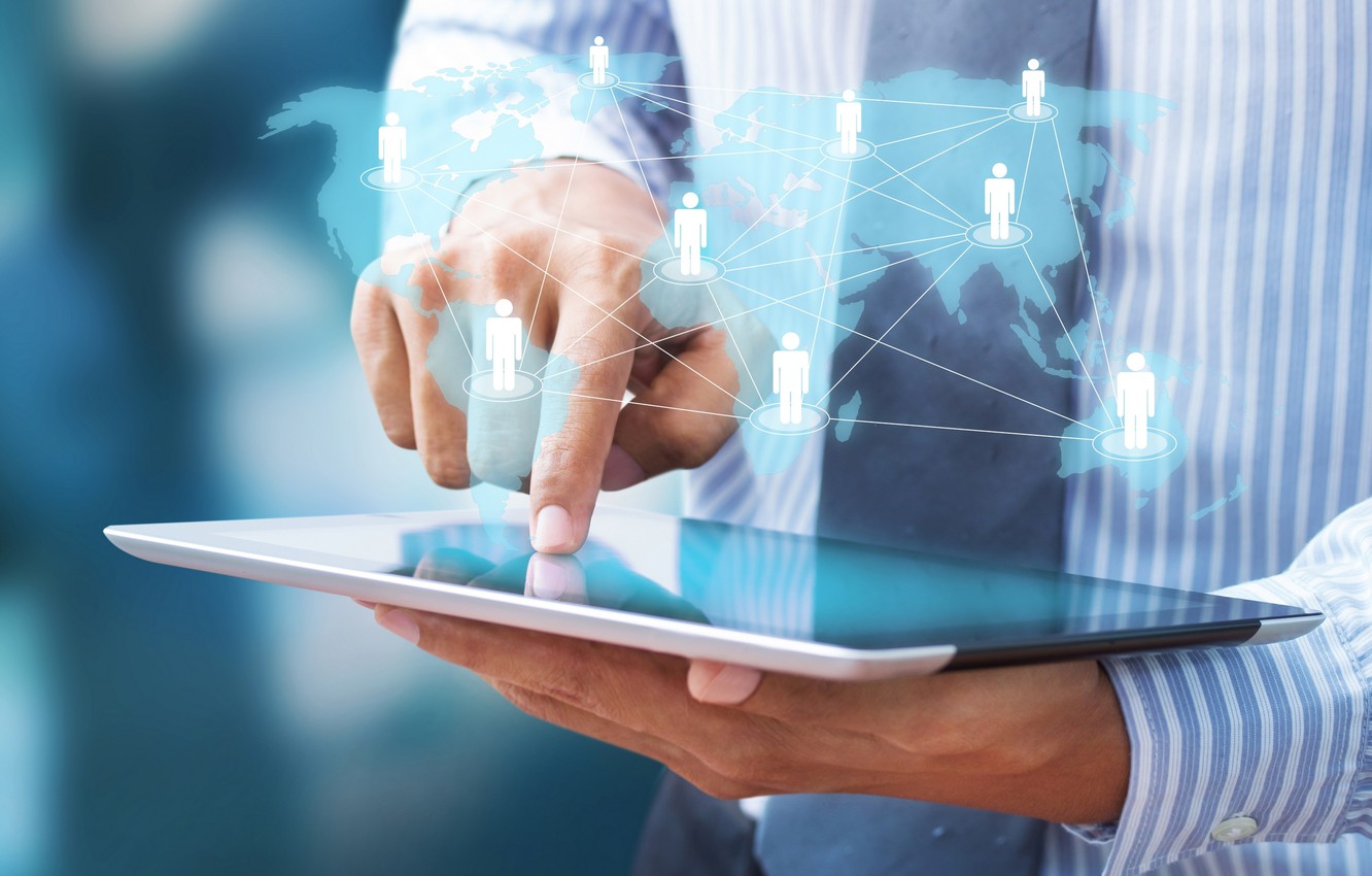 Photo Wallpaper Tablet, Business, Communication - Business Communication Background Hd - HD Wallpaper 