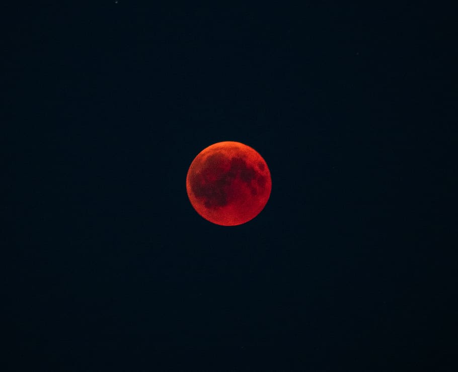 Blood Moon During Night Time, Sky, Ecipse, Red, Lunar, - Eclipse