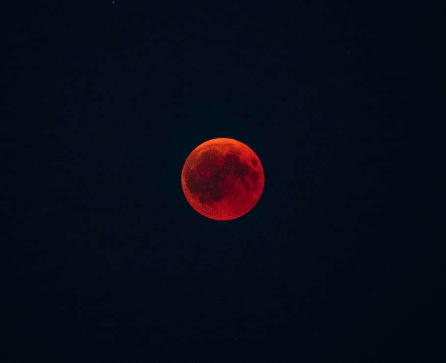 Blood Moon During Night Time, Sky, Ecipse, Red, Lunar, - Eclipse - HD Wallpaper 