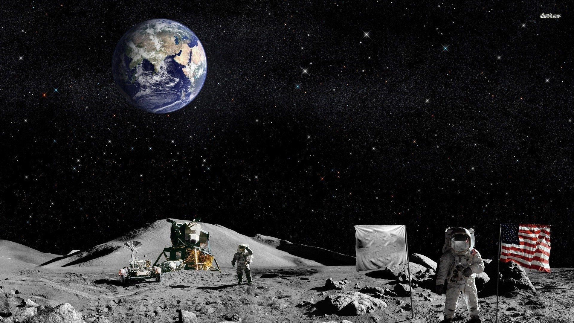Astronauts On The Moon 
 Data-src - Astronaut Moon - HD Wallpaper 