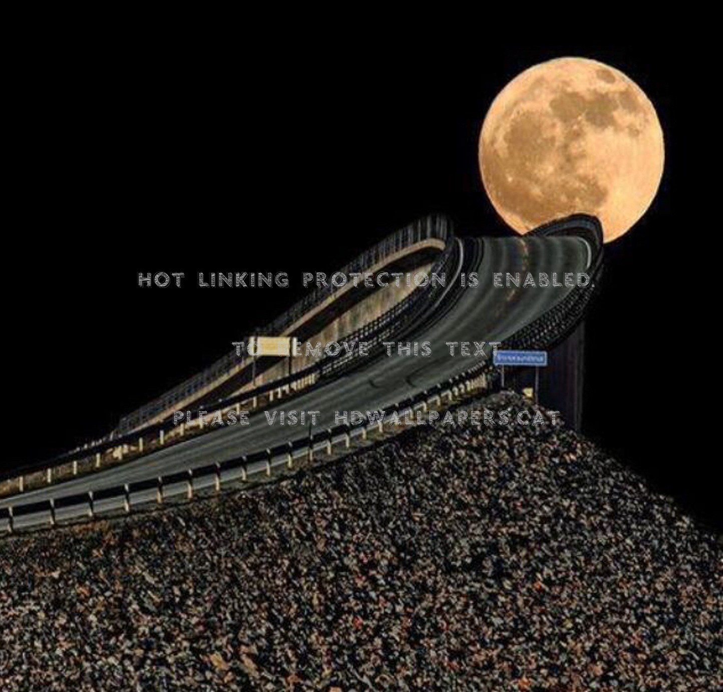 Super Moon Bridge Amazing Architecture - Atlantic Ocean Road Night - HD Wallpaper 