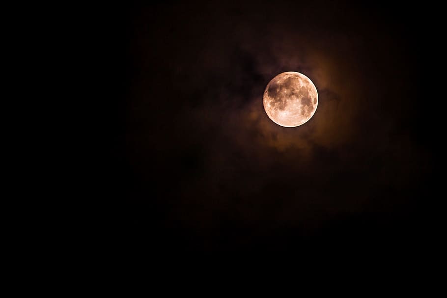 Full, Moon, Dark, Night, Creepy, Astronomy, Space, - Moon - HD Wallpaper 