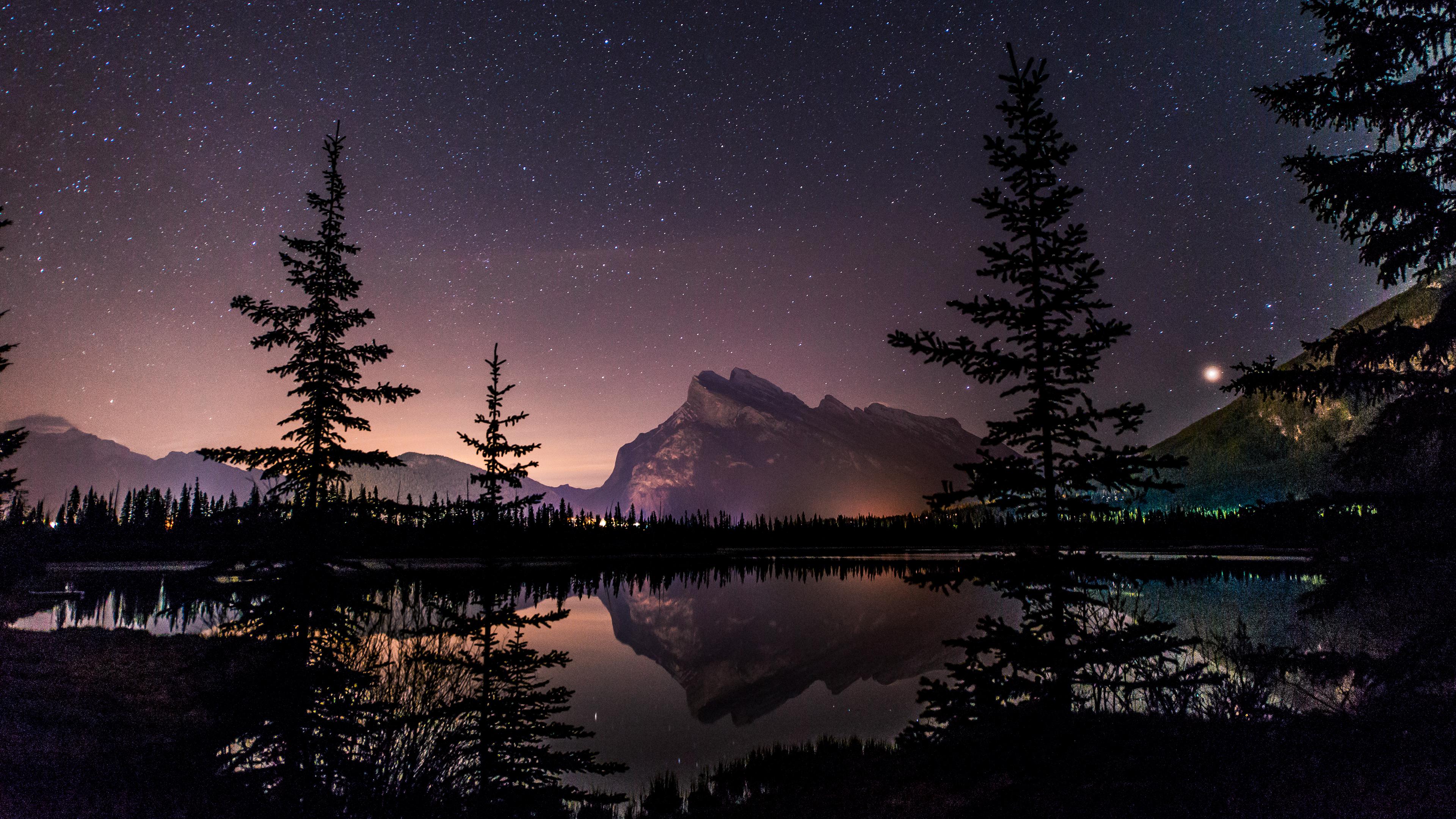 Night Lake Wallpaper - Hd Wallpaper Desktop - HD Wallpaper 