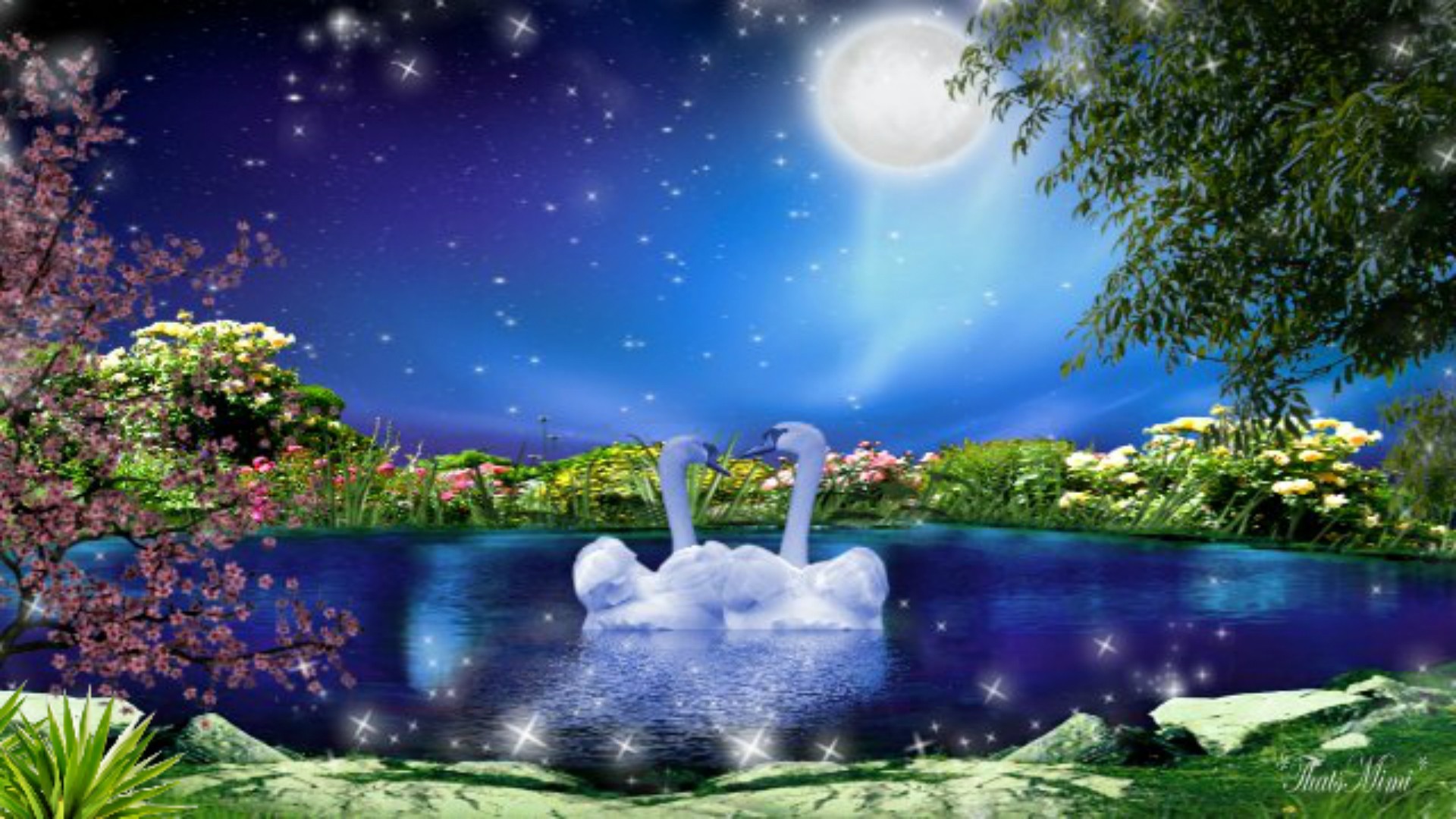 1920x1080, Romantic Full Moon Wallpaper Full Hd For - Beautiful Romantic  Full Moon - 1920x1080 Wallpaper 