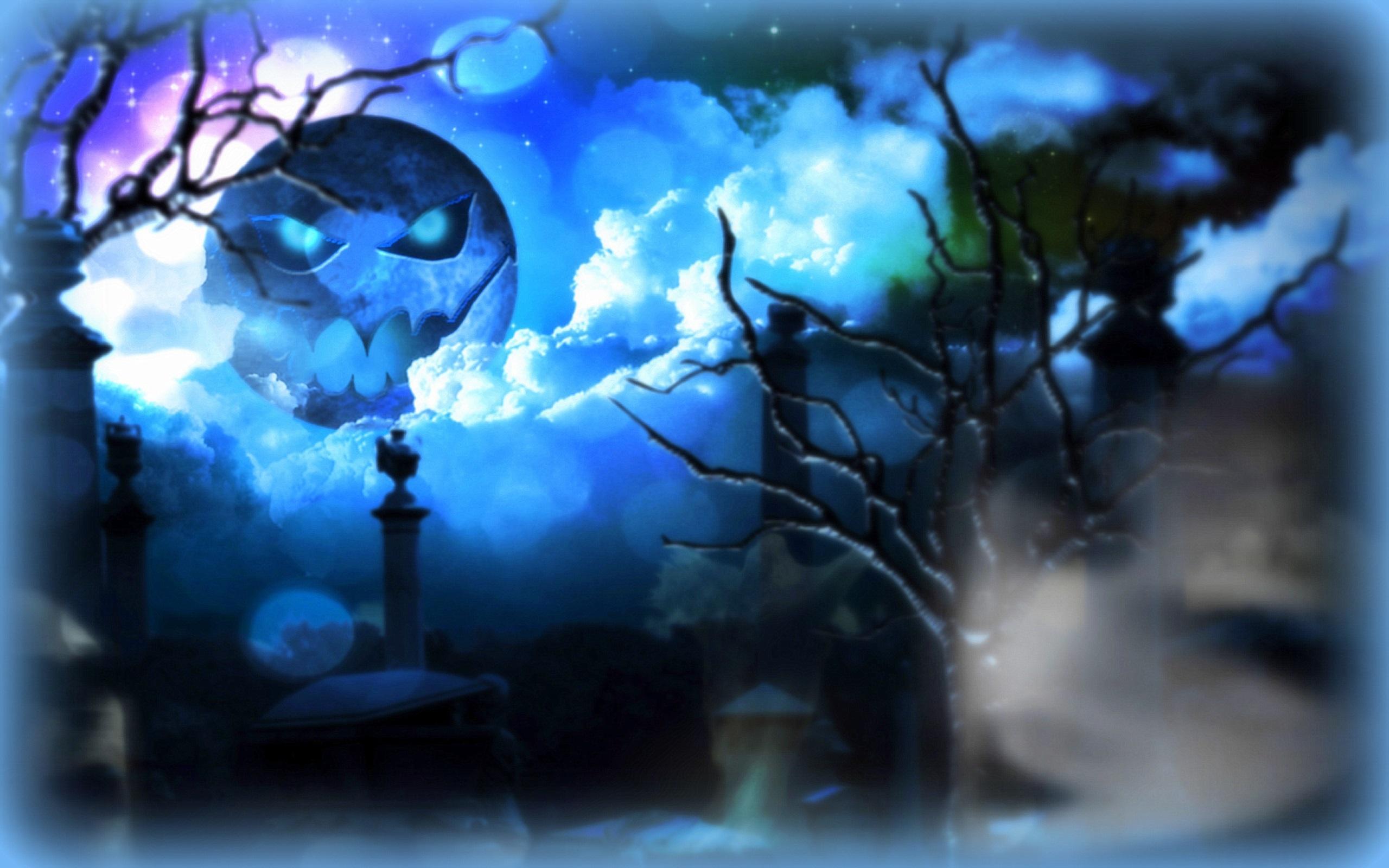 Blue Moon Halloween - HD Wallpaper 