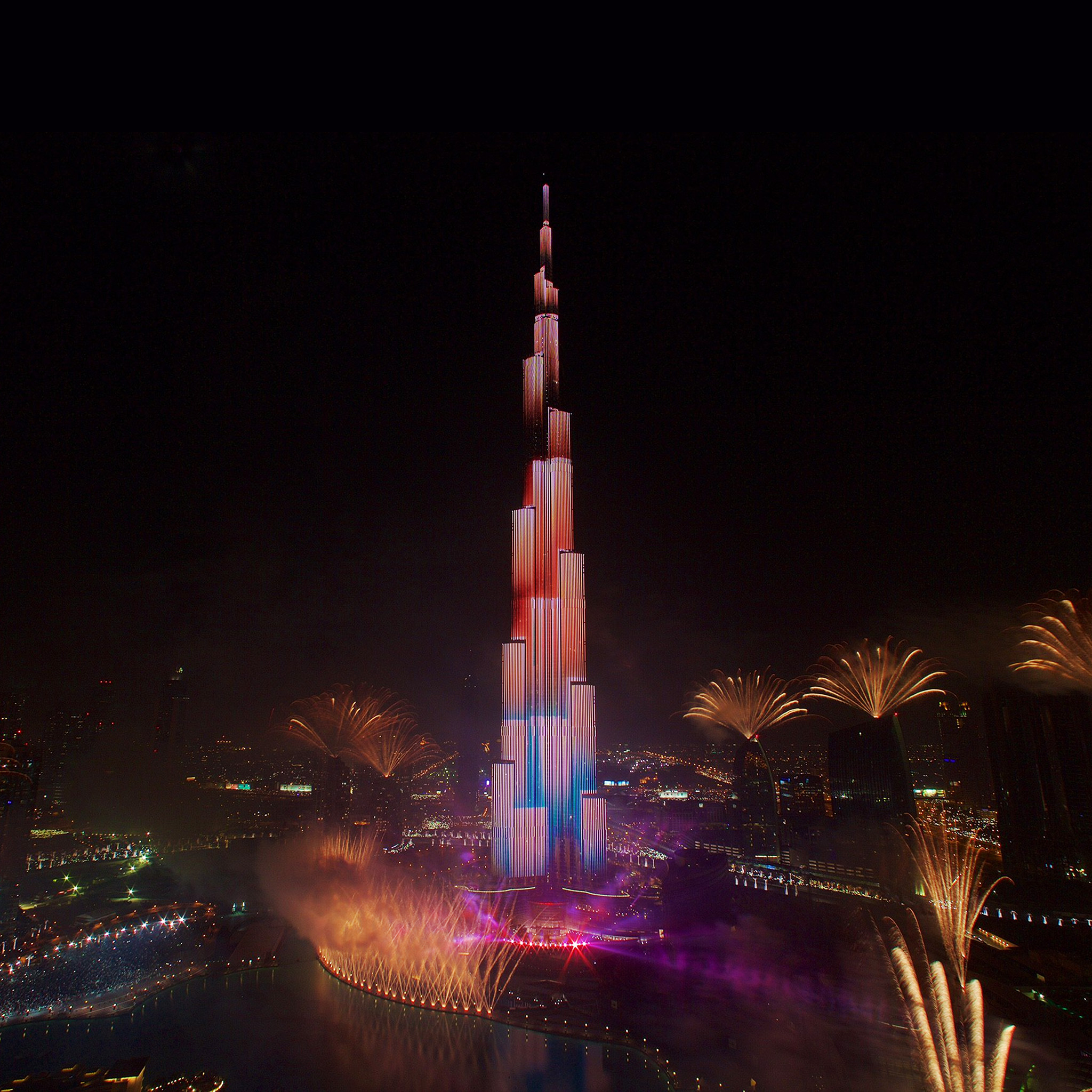 Burj Khalifa Fireworks 2017 - HD Wallpaper 